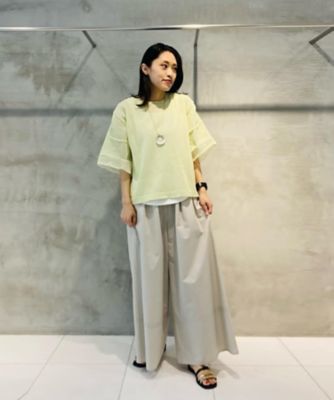ストライプ調シアーニット　ベルスリーブシアープルオーバー（１０３０ＩＧ０９）