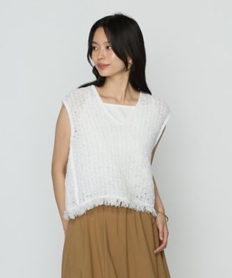 ＜COMME CA (Women)＞サマーツィードニット　ジレ（１０３１ＩＫ０８）