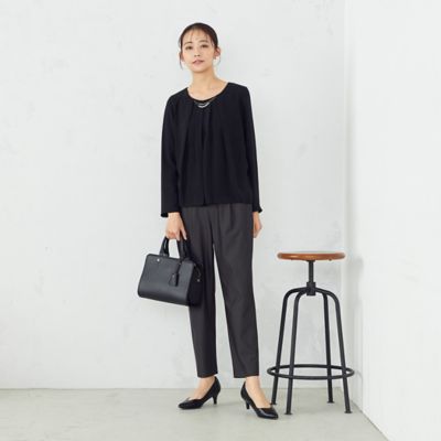【セットアップ対応】ウオッシャブル　ストライプ　テーパードパンツ（１２０４ＰＣ０４）