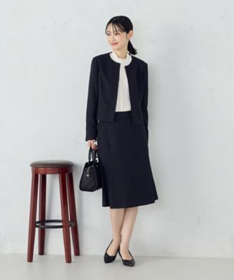 【美品】persodea白黒ツイードジャケット&amp; コムサイズム　スカート黒　L COMME CA ISM（コムサイズム） ジャケット ノーカラージャケット 入学