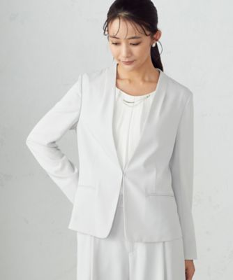 COMME CA ISM (Women)/コムサ　イズム 【セットアップ対応】ウォッシャブル ポリエステルツイル ノーカラージャケット(1208GC10)