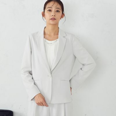 ＜三越伊勢丹/公式＞ COMME CA ISM (Women)/コムサ イズム ウォッシャブル ポリエステルツイル テーラードジャケット グレー コート・ジャケット【三越伊勢丹/公式】