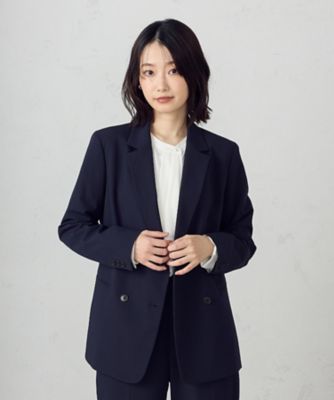 ＜COMME CA ISM (Women)＞【セットアップ対応】ＳＯＬＯＴＥＸ（Ｒ）　ポリエステルレーヨンストレッチ　ダブルブレストテーラードジャケット（１２０８ＧＫ１５）