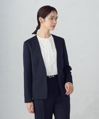 セットアップ対応】杢調ノーカラージャケット（1208GM08
