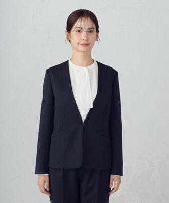セットアップ対応】杢調ノーカラージャケット（1208GM08