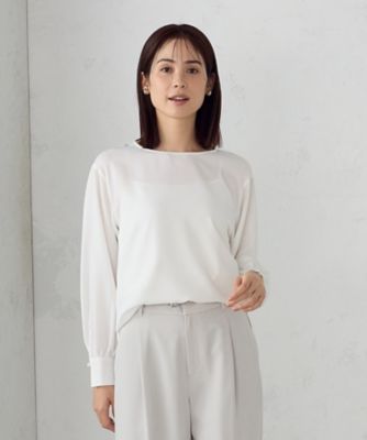 ＜COMME CA ISM (Women)＞【セットアップ対応】ポリエステルツイル　パールボタンブラウス（１２０８ＨＯ１２）