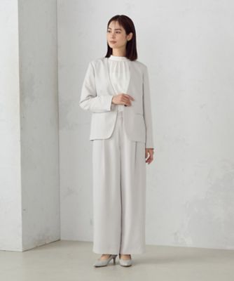 【セットアップ対応】ポリエステルツイル　タックワイドパンツ（１２０８ＰＫ１３）