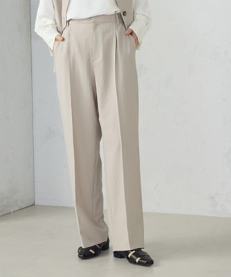 ＜COMME CA ISM (Women)＞【ＵＶカット・吸汗速乾・接触冷感】　ｋｉｒｅｒｉ　ストレッチドライツイル　ストレートパンツ（１２０８ＰＫ１４）