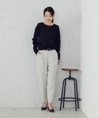 セットアップ対応】ポリエステルツイル テーパードパンツ