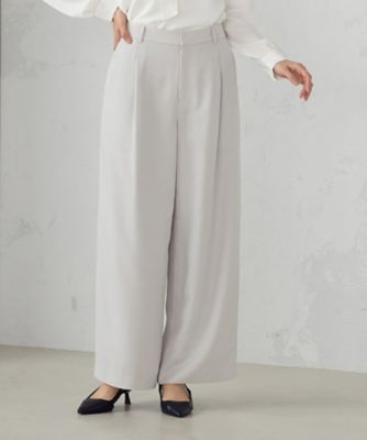 ＜COMME CA ISM (Women)＞【セットアップ対応】ポリエステルツイル　タックワイドパンツ（１２０８ＰＯ１３）