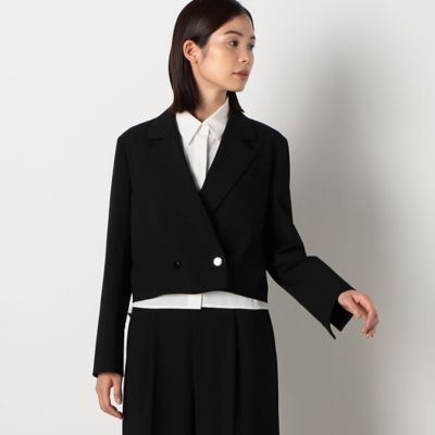 【セットアップ対応】マシンウォッシャブル　Ｔ／Ｒトロピカル　Ｗブレスト　クロップト丈　ジャケット（１２０９ＧＥ０９）