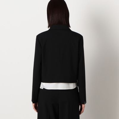 【セットアップ対応】マシンウォッシャブル　Ｔ／Ｒトロピカル　Ｗブレスト　クロップト丈　ジャケット（１２０９ＧＥ０９）