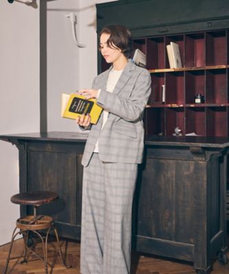 セットアップ対応】ポリエステルレーヨン ワイドパンツ