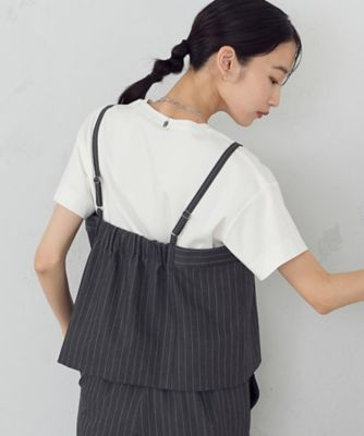 【セットアップ対応】　ポリエステルレーヨンストレッチツイル　ストライプ　ビスチェ（１２０９ＶＩ１０）