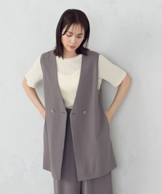 COMME CA ISM (Women)/コムサ　イズム 【UVカット・吸水速乾・接触冷感】kireri ノーカラーロングジレ / セットアップ対応(1209VK16)