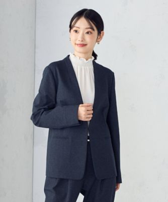 ウォッシャブル】メランジジャージ＆ナイロンレーヨンポンチ ノー