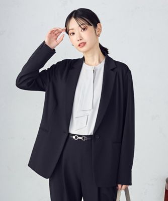 ＜COMME CA ISM (Women)＞【ウォッシャブル】メランジジャージ＆ナイロンレーヨンポンチ　テーラードジャケット（１２１０ＧＭ１１）