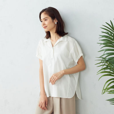 ＜COMME CA ISM (Women)＞半袖　スキッパーシャツ（１２１５ＨＹ１４）