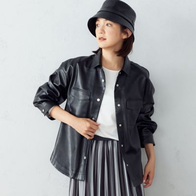 ＜COMME CA ISM (Women)＞フェイクレザー　シャツ　ブルゾン（１２１５ＩＡ０６）