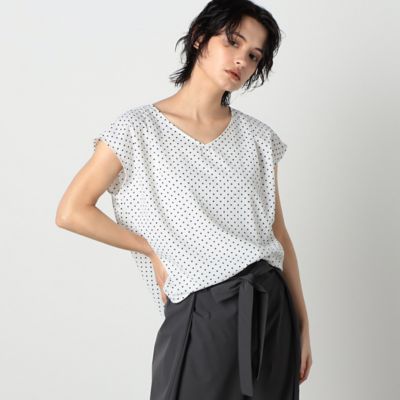 ＜COMME CA ISM (Women)＞【洗える／セットアップ対応】ドット　プリント　ブラウス（１２１５ＩＣ１６）
