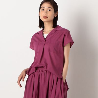 ＜COMME CA ISM (Women)＞【洗える／セットアップ対応】オープンカラー　ブラウス（１２１５ＩＥ０１）