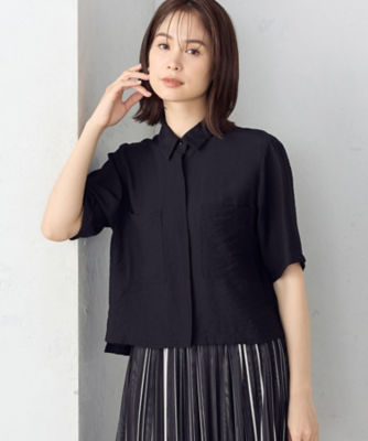 ＜COMME CA ISM (Women)＞楊柳　クロップト　半袖シャツ（１２１５ＩＧ１２）