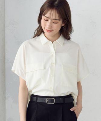 ＜COMME CA ISM (Women)＞ストレッチポリエステルブロード　ドルマンスリーブシャツ（１２１５ＩＧ１３）