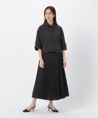 【セットアップ対応】麻調ポリエステル　スリットスリーブ　シャツ（１２１５ＩＧ１５）