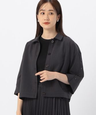 【セットアップ対応】麻調ポリエステル　スリットスリーブ　シャツ（１２１５ＩＧ１５）