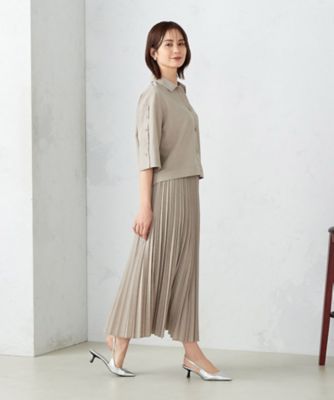 【セットアップ対応】麻調ポリエステル　スリットスリーブ　シャツ（１２１５ＩＧ１５）