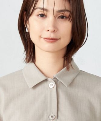 【セットアップ対応】麻調ポリエステル　スリットスリーブ　シャツ（１２１５ＩＧ１５）