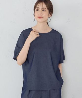＜COMME CA ISM (Women)＞デニムライク　Ｔブラウス　／　セットアップ対応（１２１５ＩＩ０７）