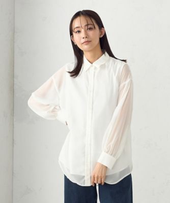 ＜COMME CA ISM (Women)＞シアーレイヤードシャツ（１２１５ＩＫ０３）