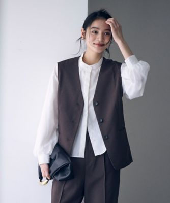 sacai / サカイ 異素材ドッキングボリュームスリーブ ブラウス | 1 | sacai - sacai / サカイ | 異素材 ドッキング ミリタリー