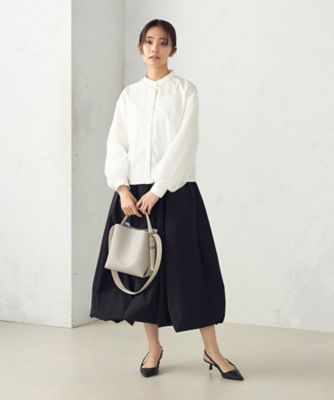 シア―ドッキング ボリュームスリーブ ブラウス