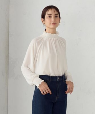 ＜COMME CA ISM (Women)＞シャーリングブラウス（１２１５ＩＫ０６）