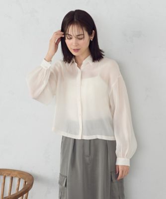 ＜COMME CA ISM (Women)＞コンパクト　シア―シャツ（１２１５ＩＫ１４）