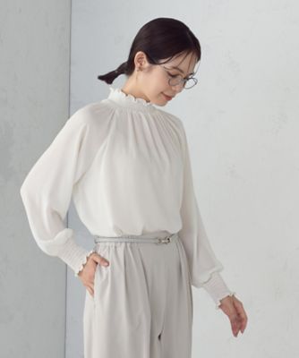 ＜COMME CA ISM (Women)＞シャーリングブラウス（１２１５ＩＭ０８）