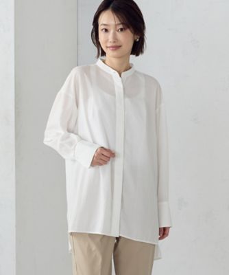 ＜COMME CA ISM (Women)＞ポリエステルスパンブロード　タックロングシャツ（１２１５ＩＯ０６）