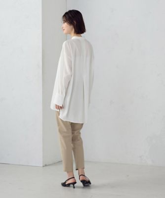 ポリエステルスパンブロード タックロングシャツ（1215IO06
