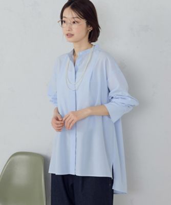 ポリエステルスパンブロード タックロングシャツ（1215IO06