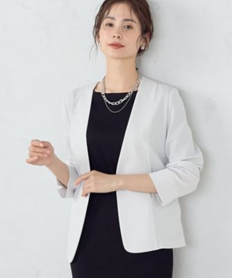 【　ウォッシャブル　ストレッチ　】かのこ　ノーカラー　ジャケット（１２２０ＪＧ０４）