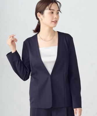 【　ウォッシャブル　ストレッチ　】かのこ　ノーカラー　ジャケット（１２２０ＪＧ０４）