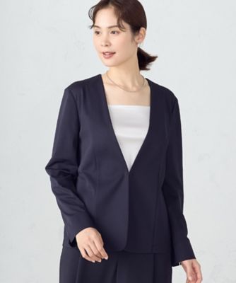 【　ウォッシャブル　ストレッチ　】かのこ　ノーカラー　ジャケット（１２２０ＪＧ０４）