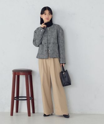 ファンシーツイード ノーカラージャケット（1220JM01