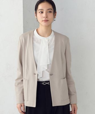 ＜COMME CA ISM (Women)＞鹿の子シングル　ブレストカラーレスジャケット（１２２０ＪＯ０２）