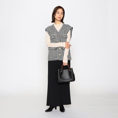 セットアップ対応】千鳥ツイード オーバーサイズ ジレ