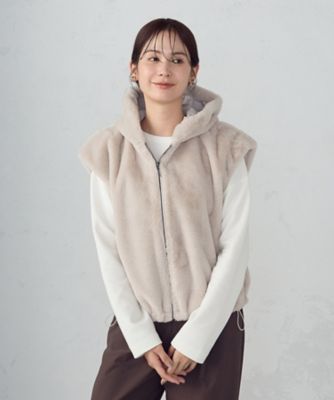 ラビット調 ファーフーデッドジレ（1221VM11） | COMME CA ISM