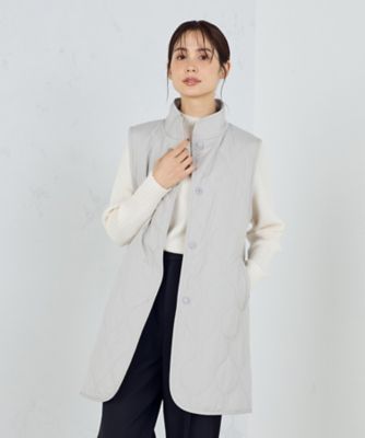 【SALE】COMME CA ISM (Women)/コムサ イズム キルティング ロングジレ(1225MI02) グレー アウター【三越伊勢丹/公式】