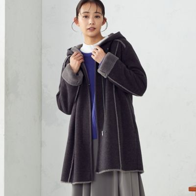 ＜COMME CA ISM (Women)＞ボアボンディング　フードコート（１２２６ＷＡ０１）